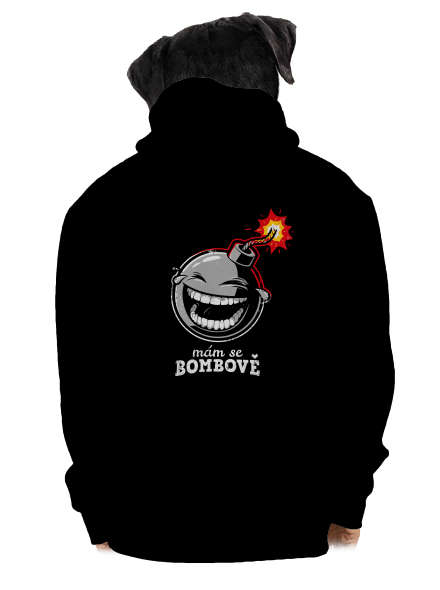 Mám se bombově pánská mikina na zip Black