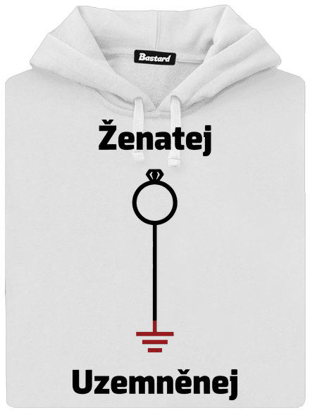 Ženatej a uzemněnej dámská mikina klokanka White