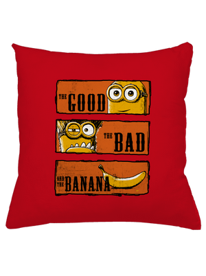 Hodný zlý a banán polštář Red