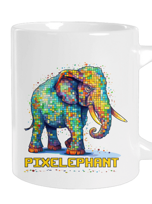 Pixelephant velký hrnek White