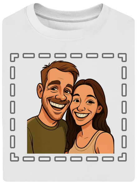 Karikatura z vlastní fotky unisex tričko oversized White