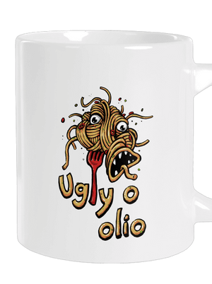 Ugly o olio velký hrnek White