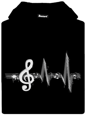 Žiju muzikou pánská mikina klokanka Black