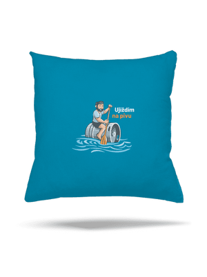 Ujíždím na pivu polštář Blue Turquoise