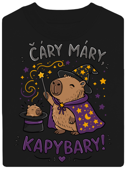 Čáry máry kapybary unisex mikina bez kapuce Black