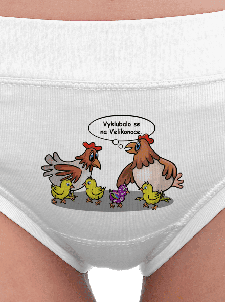 Velikonoční kuře dámské kalhotky White