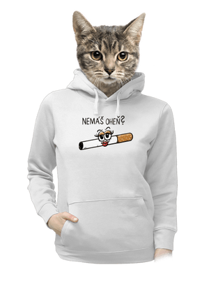 Cígo a oheň dámská mikina klokanka White