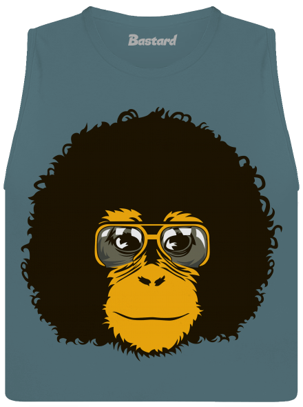 Retro opičák dámské tílko volné Heather Deep Teal