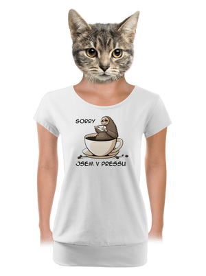 V pressu dámské tričko s lemem White