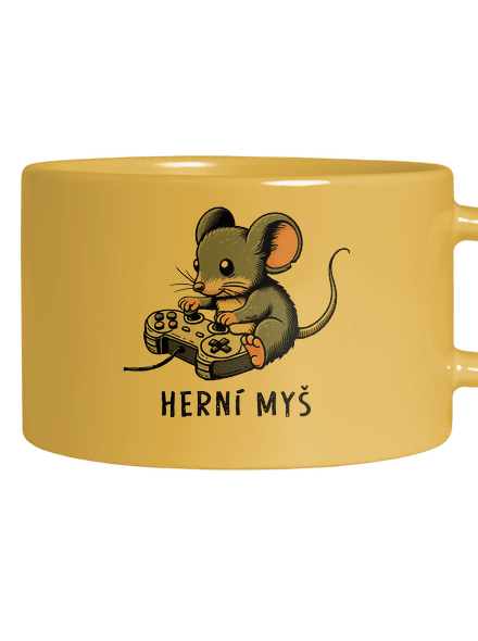 Herní myš hrnek makronka Yellow Macaron