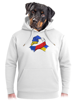 Ukrajina - Podpora unisex mikina premium Snowwhite