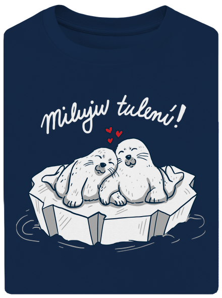 Miluju tulení unisex tričko oversized Midnight Blue