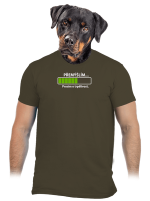 Přemýšlím pánské tričko Urban Khaki