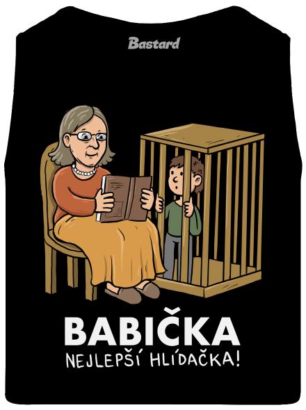 Babička hlídačka pánské tílko Black