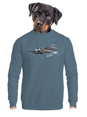 Stíhačka nestíhá unisex mikina bez kapuce Nordic Blue