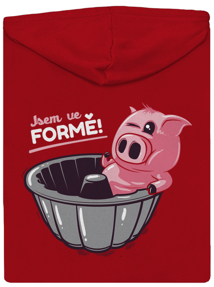 Ve formě pánská mikina na zip Red