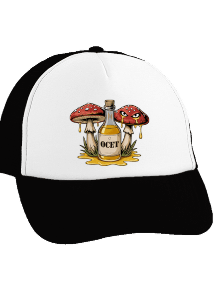 Houby s octem kšiltovka truckerka Black cap
