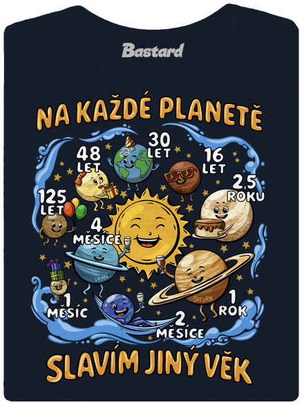 Věk na planetách dámské tričko premium Navy Mal