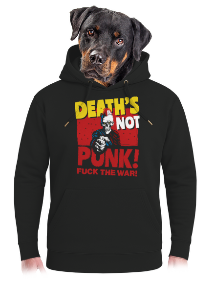 Death's not punk unisex mikina premium Dark Black