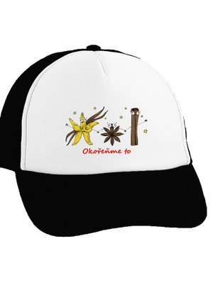 Okořeňme to kšiltovka truckerka Black cap