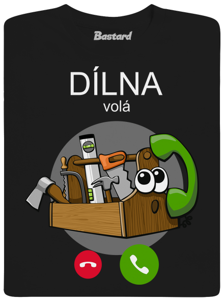 Dílna volá pánské tričko Black