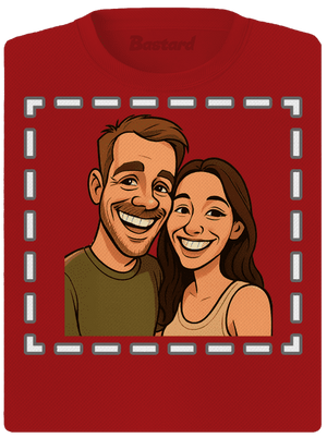 Karikatura z vlastní fotky dámské sportovní tričko Red Mal