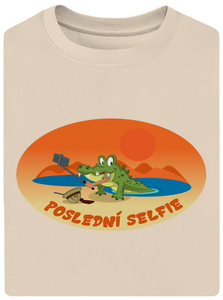 Poslední selfie unisex tričko oversized Almond