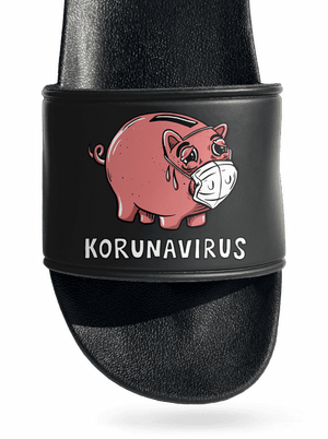 Korunavirus v kasičce pantofle Black