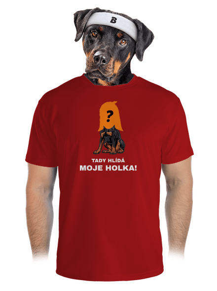 Tady hlídám já pánské sportovní tričko Red Mal