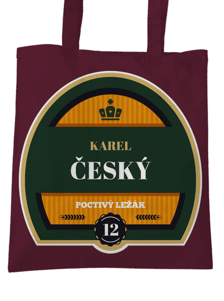 Pivní etiketa taška Burgundy