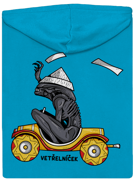 Vetřelníček dámská mikina na zip Blue Atol