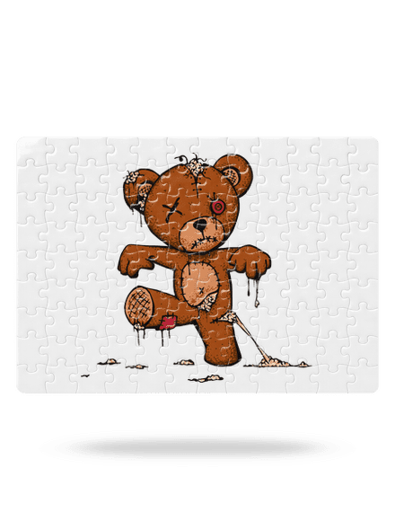 Zombie teddy puzzle White