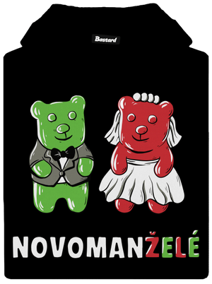 Novomanželé z želé pánská mikina klokanka Black