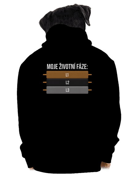 Moje životní fáze pánská mikina na zip Black