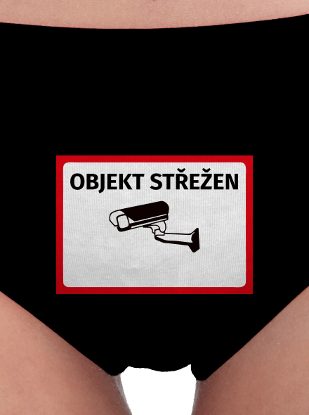 Objekt střežen dámské kalhotky Black
