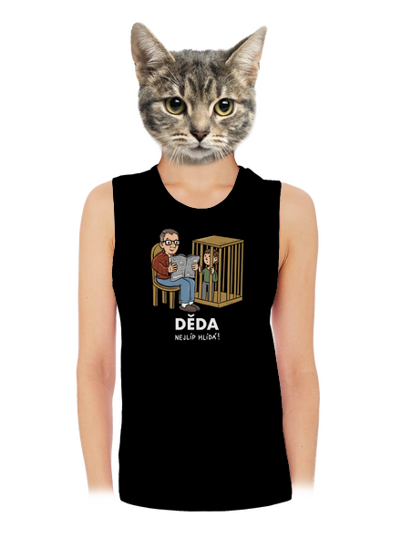 Děda hlídá dámské tílko volné Black