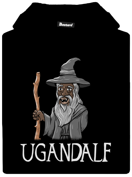 Ugandalf dětská mikina klokanka Black