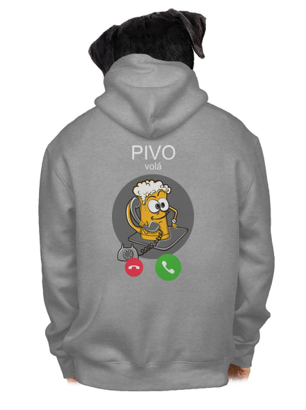 Pivo volá pánská mikina na zip Light Melange
