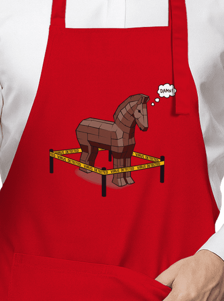 Trojský kůň zástěra Red