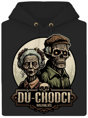 Dů-chodci unisex mikina premium Dark Black