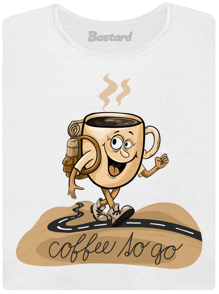 Coffee to go dámské tričko s lemem White