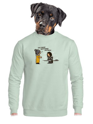 You Know Nothing unisex mikina bez kapuce Blush Mint