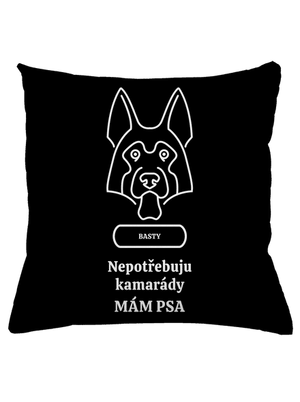 Nemůžu, mám psa polštář Black