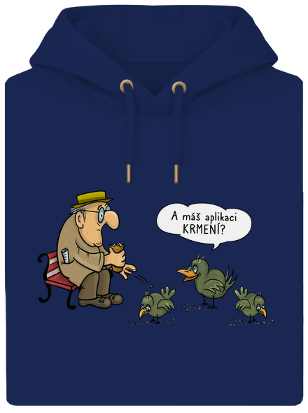 Aplikace Krmení unisex mikina premium Navy