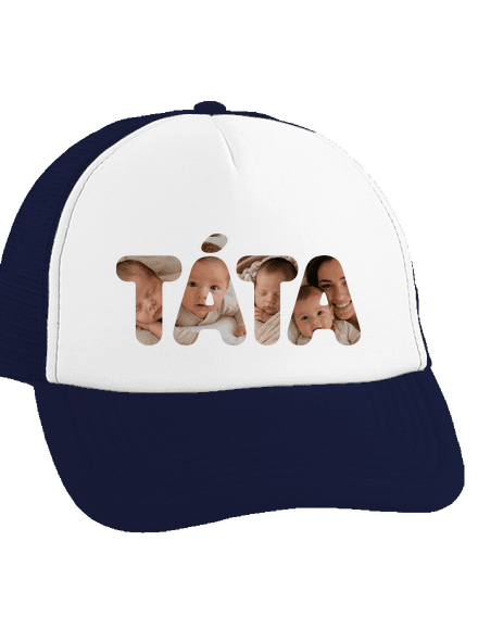 Nápis táta z vlastních fotek kšiltovka truckerka French Navy cap