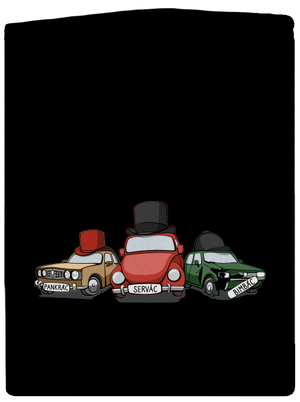 Tři veteráni pánská mikina na zip Black