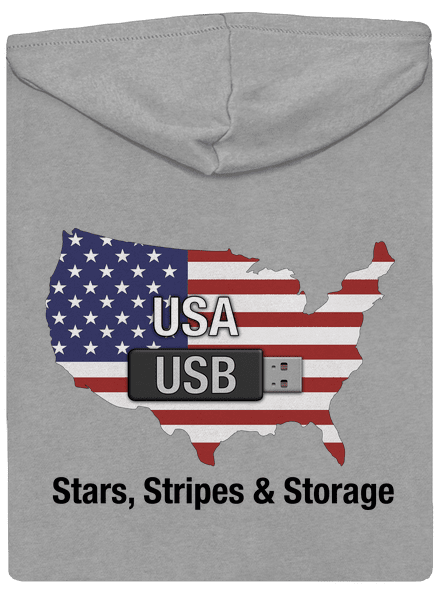 USA a USB pánská mikina na zip Light Melange