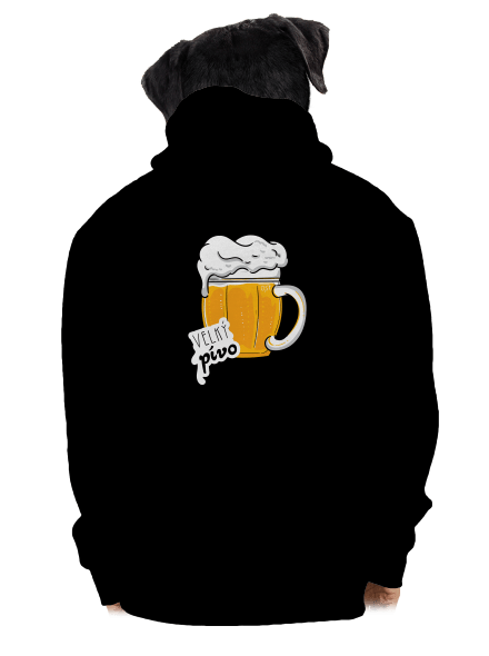 Velký a malý pívo pánská mikina na zip Black