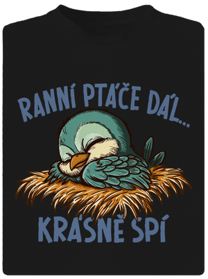 Ranní ptáče spí dětské sportovní tričko Black