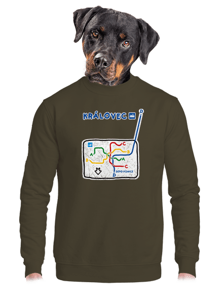 Metro Královec unisex mikina bez kapuce Urban Khaki